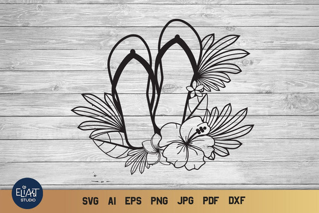 Flip Flop SVG, Summer SVG, Beach SVG, Flip Flops Digital File. SVG Elinorka 