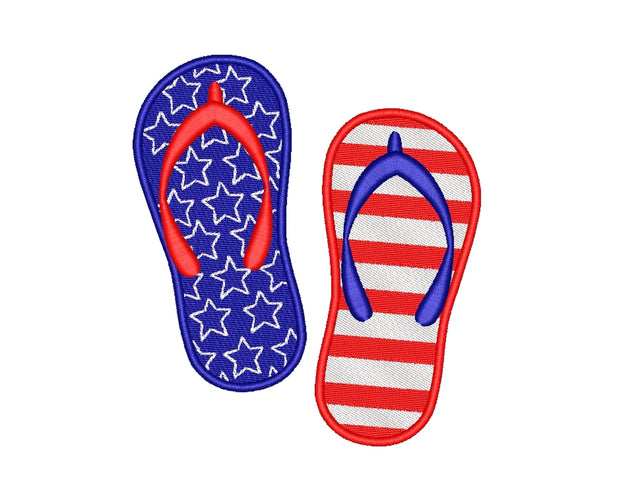 Flip Flops Embroidery Design, 4th Of July Embroidery File, 3 Sizes Embroidery/Applique DESIGNS Nino Nadaraia 