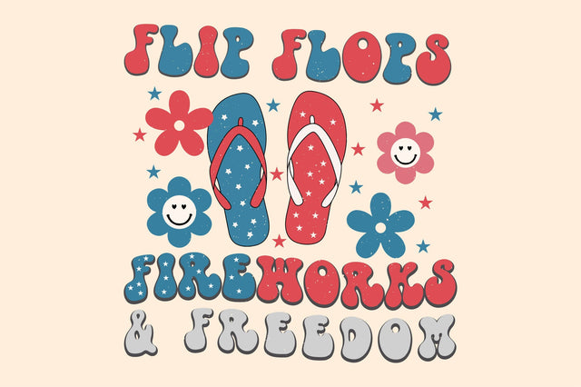 Flip Flops Fireworks & Freedom Sublimation Rupkotha 
