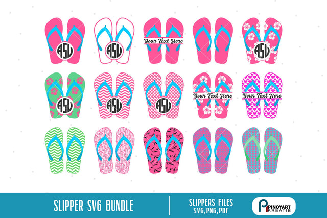 Flip Flops Svg Bundle SVG Pinoyart Kreatib