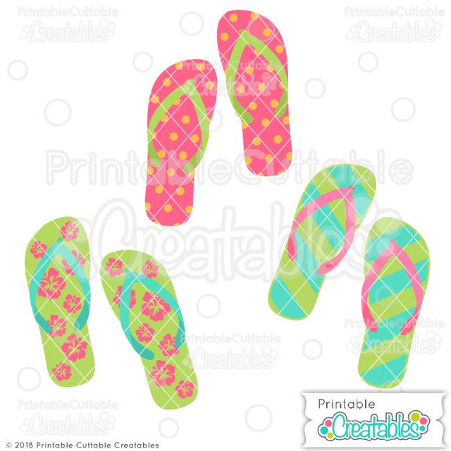 Flip Flops SVG Printable Cuttable Creatables 
