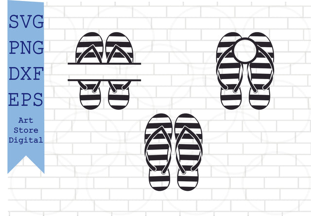 Flip Flops SVG, Summer SVG, Beach Svg, Png, Dxf, Eps Cut Files SVG Artstoredigital 