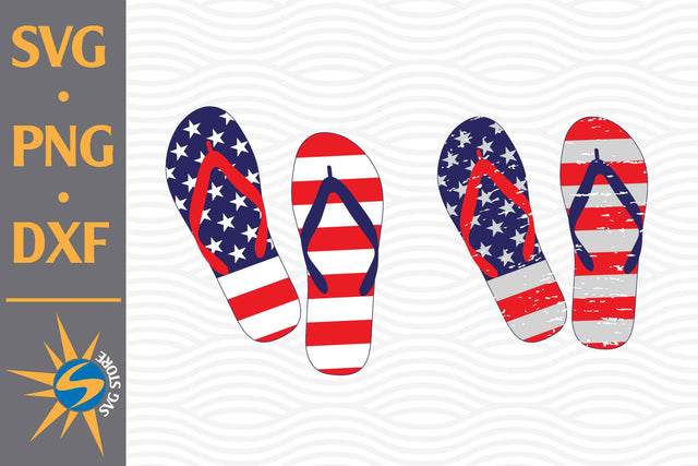 Flip Flops US Flag SVG, PNG, DXF Digital Files Include SVG SVGStoreShop 