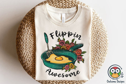 Flippin Awesome Sublimation PNG Design Sublimation Owlsome.Designs 