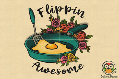 Flippin Awesome Sublimation PNG Design Sublimation Owlsome.Designs 