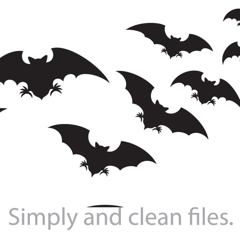 Flock of bats (Halloween background) SVG TribaliumArtSF 