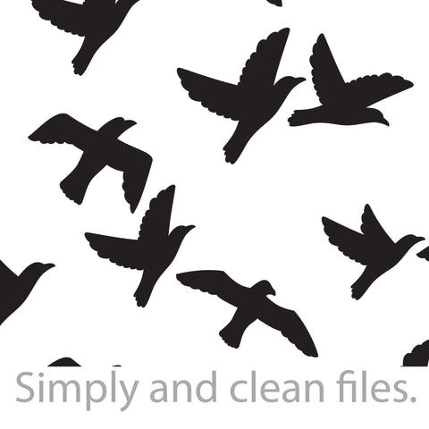 Flock of flying birds SVG TribaliumArtSF 