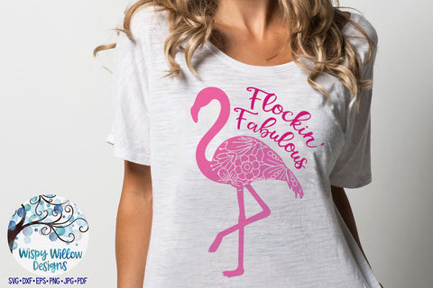 Flockin Fabulous Flamingo Mandala SVG SVG Wispy Willow Designs 