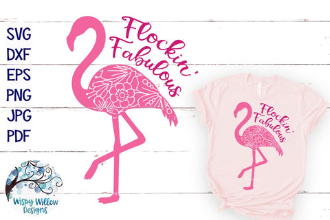 Flockin Fabulous Flamingo Mandala SVG SVG Wispy Willow Designs 
