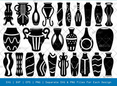 Floor Standing Vase Silhouette, Vase SVG, Ceramic Vase Svg, Pots Svg, Floor Standing Vase Bundle, SB00943 SVG ETC Craft 
