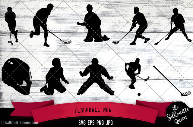 Floorball Men Silhouette Vector SVG SVG Loveleen Kaur 