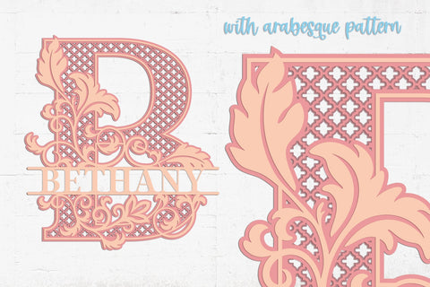 Floral 3D Layered Split Alphabets A to Z SVG SVG Slim Studio 