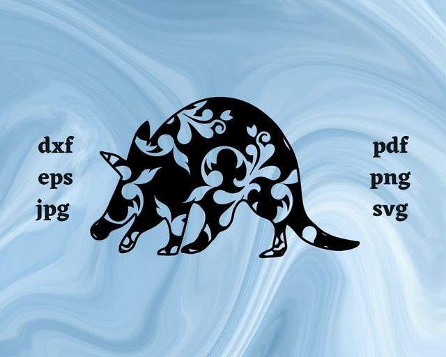 Floral Aardvark SVG Cut File SVG Northern Light SVG 