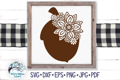 Floral Acorn SVG SVG Wispy Willow Designs 