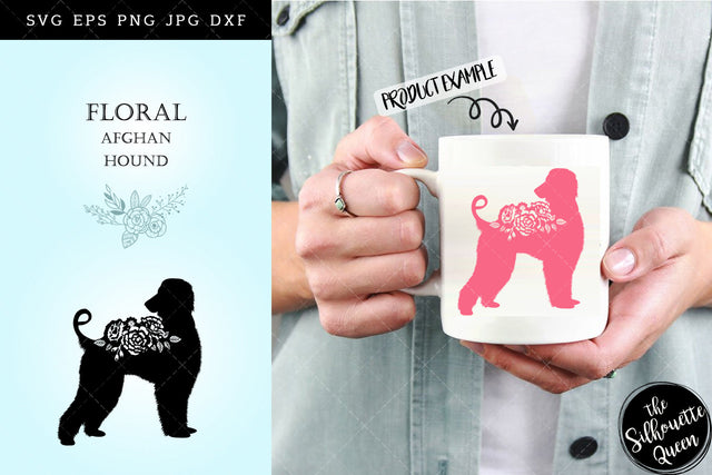 Floral Afghan Hound Dog svg file for cricut, for silhouette, cut eps, cutting png, cuttable dxf, Instant Download design SVG Loveleen Kaur 