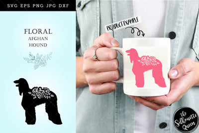 Floral Afghan Hound Dog svg file for cricut, for silhouette, cut eps, cutting png, cuttable dxf, Instant Download design SVG Loveleen Kaur 