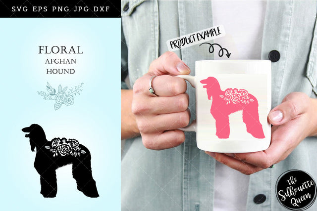 Floral Afghan Hound Dog svg file for cricut, for silhouette, cut eps, cutting png, cuttable dxf, Instant Download design SVG Loveleen Kaur 