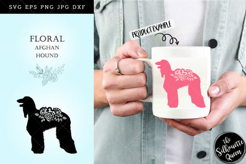 Floral Afghan Hound Dog svg file for cricut, for silhouette, cut eps, cutting png, cuttable dxf, Instant Download design SVG Loveleen Kaur 