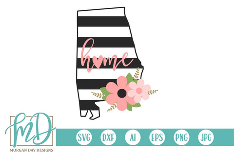 Floral Alabama SVG Morgan Day Designs 