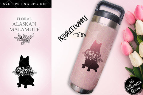 Floral Alaskan Malamute Dog svg file for cricut, for silhouette, cut eps, cutting png, cuttable dxf, Instant Download design SVG Loveleen Kaur 
