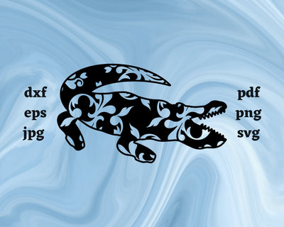 Floral Alligator SVG Cut File SVG Northern Light SVG 