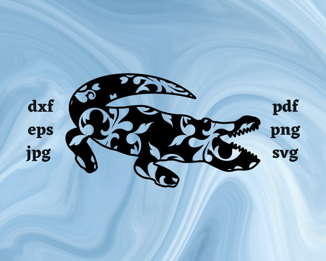 Floral Alligator SVG Cut File SVG Northern Light SVG 