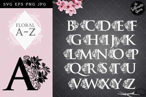 Floral Alphabet a-z svg, alphabet clipart, floral letters svg font, cut files for cricut, cut files for cricut SVG Loveleen Kaur 