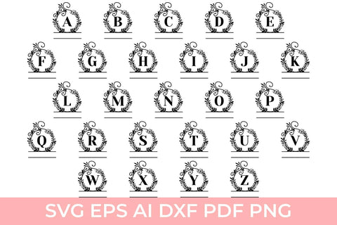 Floral Alphabet Floral Set SVG Free For Commercial Use SVG Sintegra 