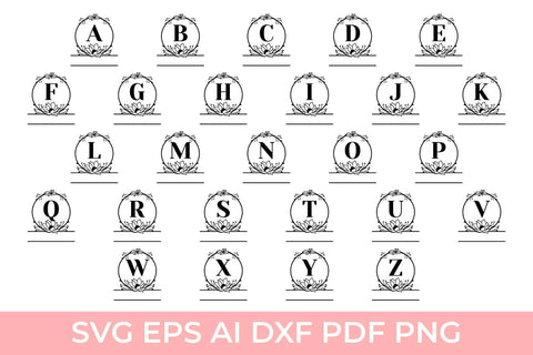 Floral Alphabet Letter SVG Set Free For Commercial Use SVG Sintegra 