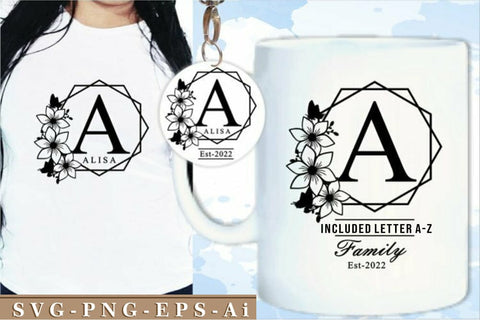 Floral Alphabet Monogram Letters Svg Set A to Z, Floral Monogram Font Svg Set A-Z SVG D2PUTRI, SVG BUNDLE, SUBLIMATION BUNDLE, T SHIRT DESIGNS BUNDLE 