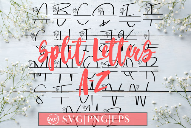 Floral Alphabet Split Letters SVG SVG MockupSvgVenue 