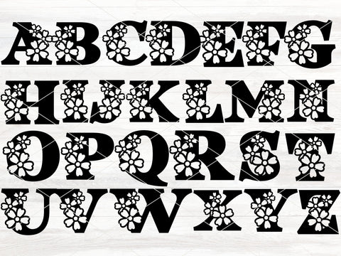 Floral Alphabet SVG Bundle for Cricut or Silhouette SVG Apple Grove Designs 