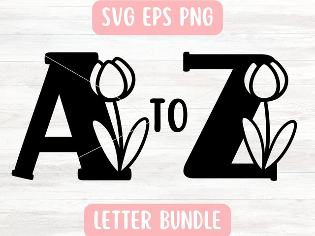 Floral Alphabet SVG Bundle for Cricut or Silhouette SVG Apple Grove Designs 