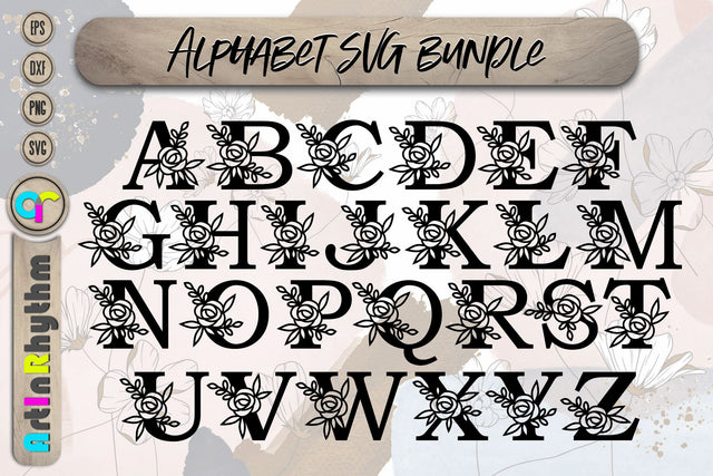 Floral Alphabet svg bundle SVG Artinrhythm shop 