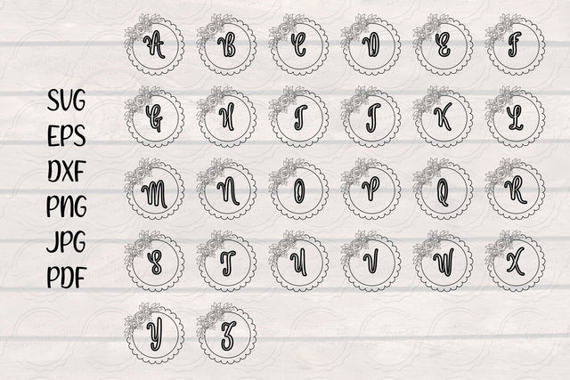 Floral Alphabet svg, Floral Frame svg, Rose wreath svg, Alphabet svg Bundle SVG SmmrDesign 