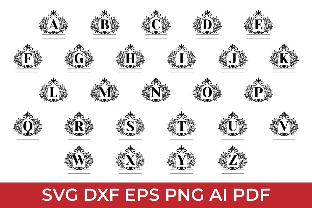 Floral Alphabet SVG Letter Set Free For Commercial Use - So Fontsy