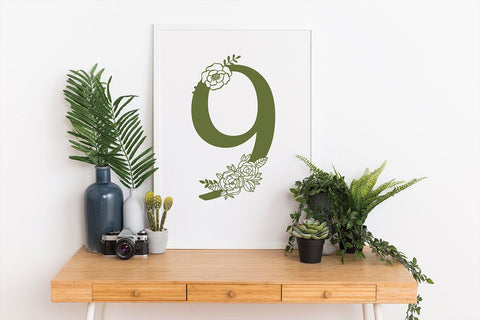 Floral Alphabet Svg Monogram set 0 to 9 - Floral Numbers Set Svg SVG DIYCUTTINGFILES 