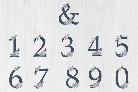 Floral Alphabet Svg Monogram set 0 to 9 - Floral Numbers Set Svg SVG DIYCUTTINGFILES 