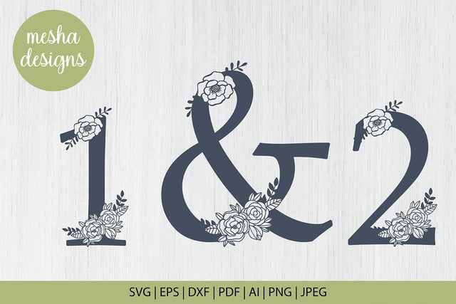 Floral Alphabet Svg Monogram set 0 to 9 - Floral Numbers Set Svg SVG DIYCUTTINGFILES 