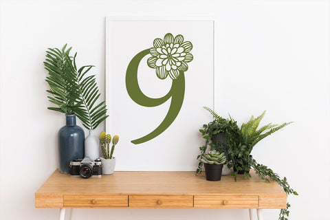 Floral Alphabet Svg Monogram set 0 to 9 - Floral Numbers Set Svg SVG DIYCUTTINGFILES 