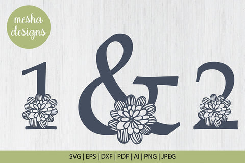 Floral Alphabet Svg Monogram set 0 to 9 - Floral Numbers Set Svg SVG DIYCUTTINGFILES 