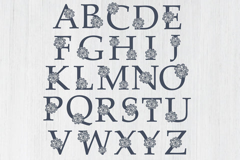 Floral Alphabet Svg Monogram set A to Z SVG DIYCUTTINGFILES 