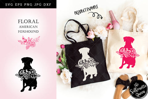 Floral American Foxhound Dog svg file for cricut, for silhouette, cut eps, cutting png, cuttable dxf, Instant Download design SVG Loveleen Kaur 