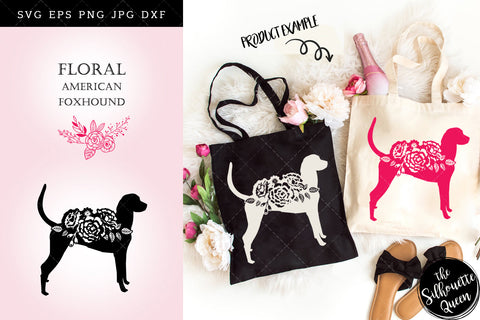 Floral American Foxhound Dog svg file for cricut, for silhouette, cut eps, cutting png, cuttable dxf, Instant Download design SVG Loveleen Kaur 