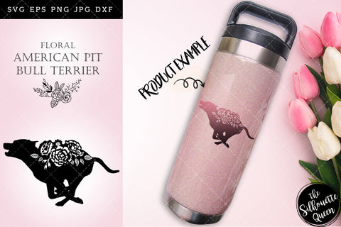 Floral American Pit Bull Terrier Dog svg file for cricut, for silhouette, cut eps, cutting png, cuttable dxf, Instant Download design SVG Loveleen Kaur 
