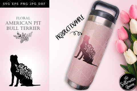 Floral American Pit Bull Terrier Dog svg file for cricut, for silhouette, cut eps, cutting png, cuttable dxf, Instant Download design SVG Loveleen Kaur 