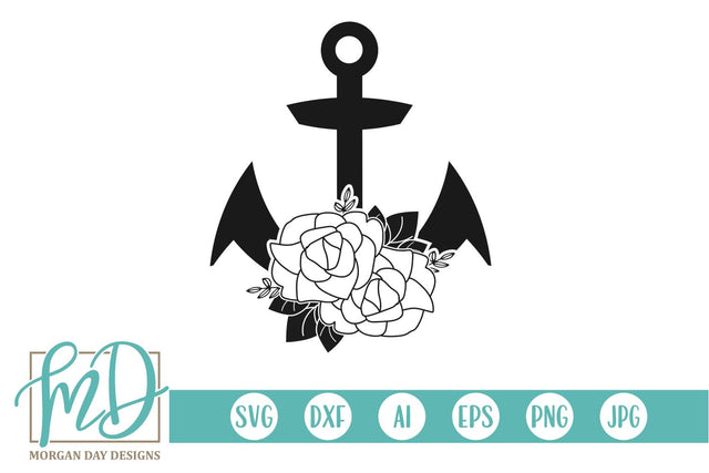 Floral Anchor SVG Morgan Day Designs 