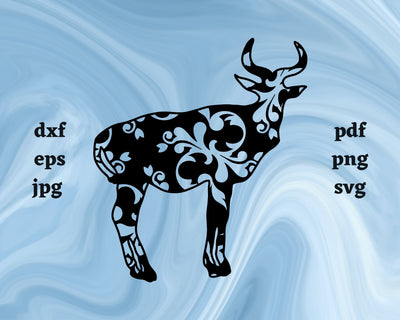 Floral Antelope SVG Cut File SVG Northern Light SVG 