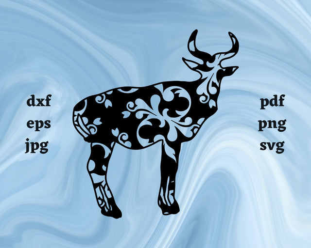 Floral Antelope SVG Cut File SVG Northern Light SVG 