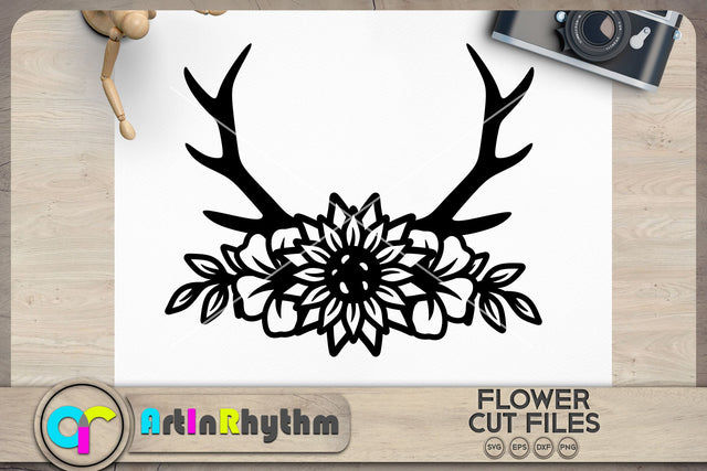 Floral antler SVG SVG Artinrhythm shop 